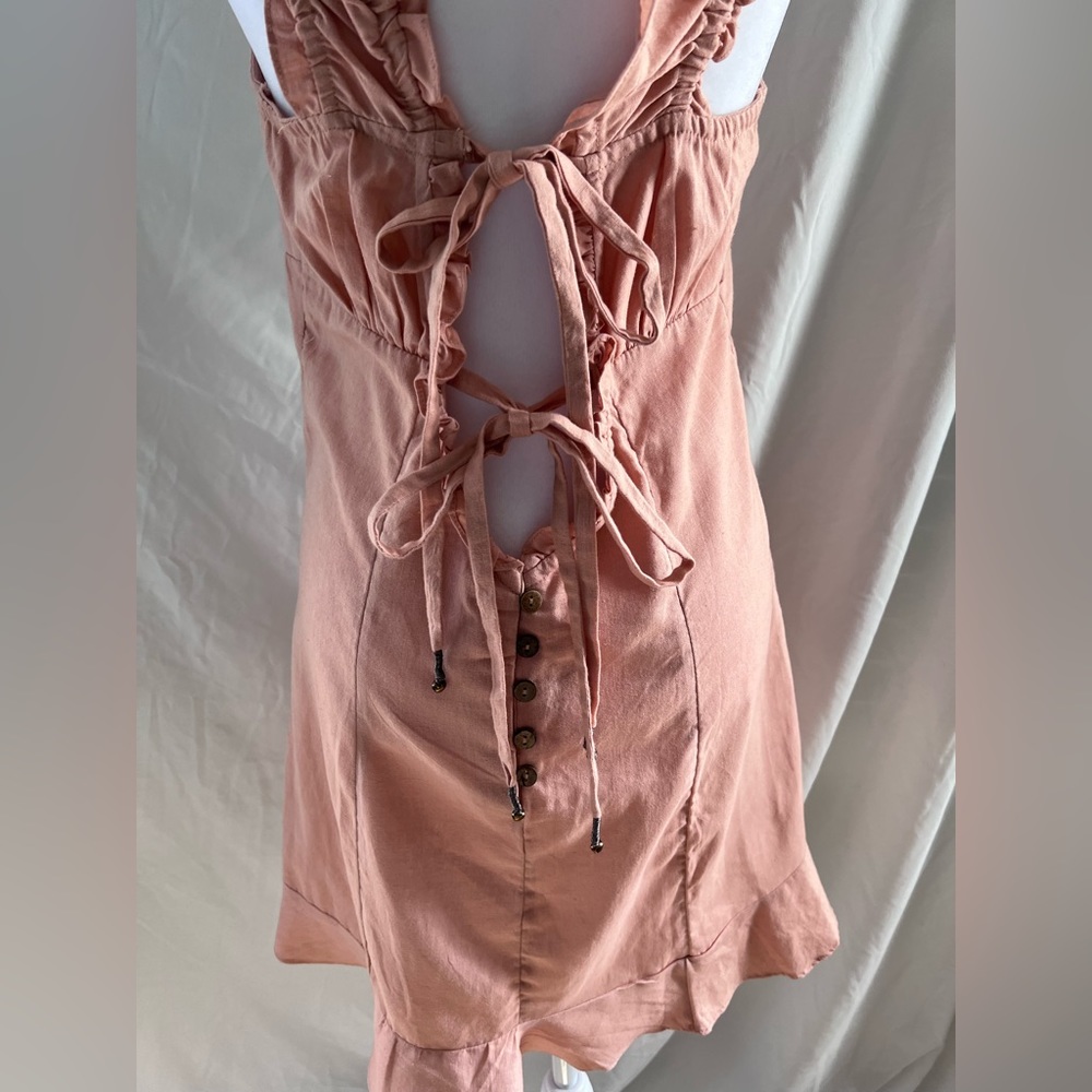 Free People NEW Like A Lady Mini Dress Cocoa Dress Size Med NWT - Picture 9 of 14